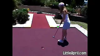 Teen little april goes solo outdoors